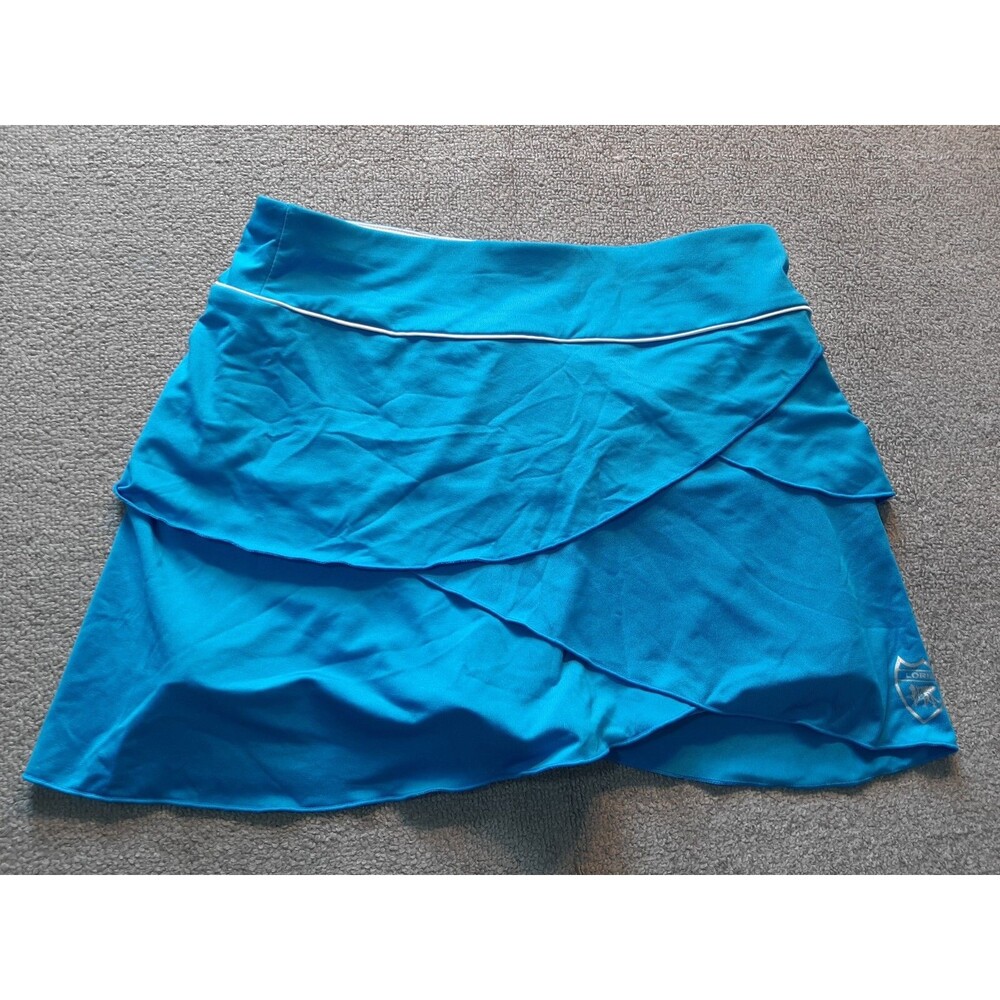 Loriet Womens Small S skort Blue Elastic Waist Strech Casual Sports Mini Skirt